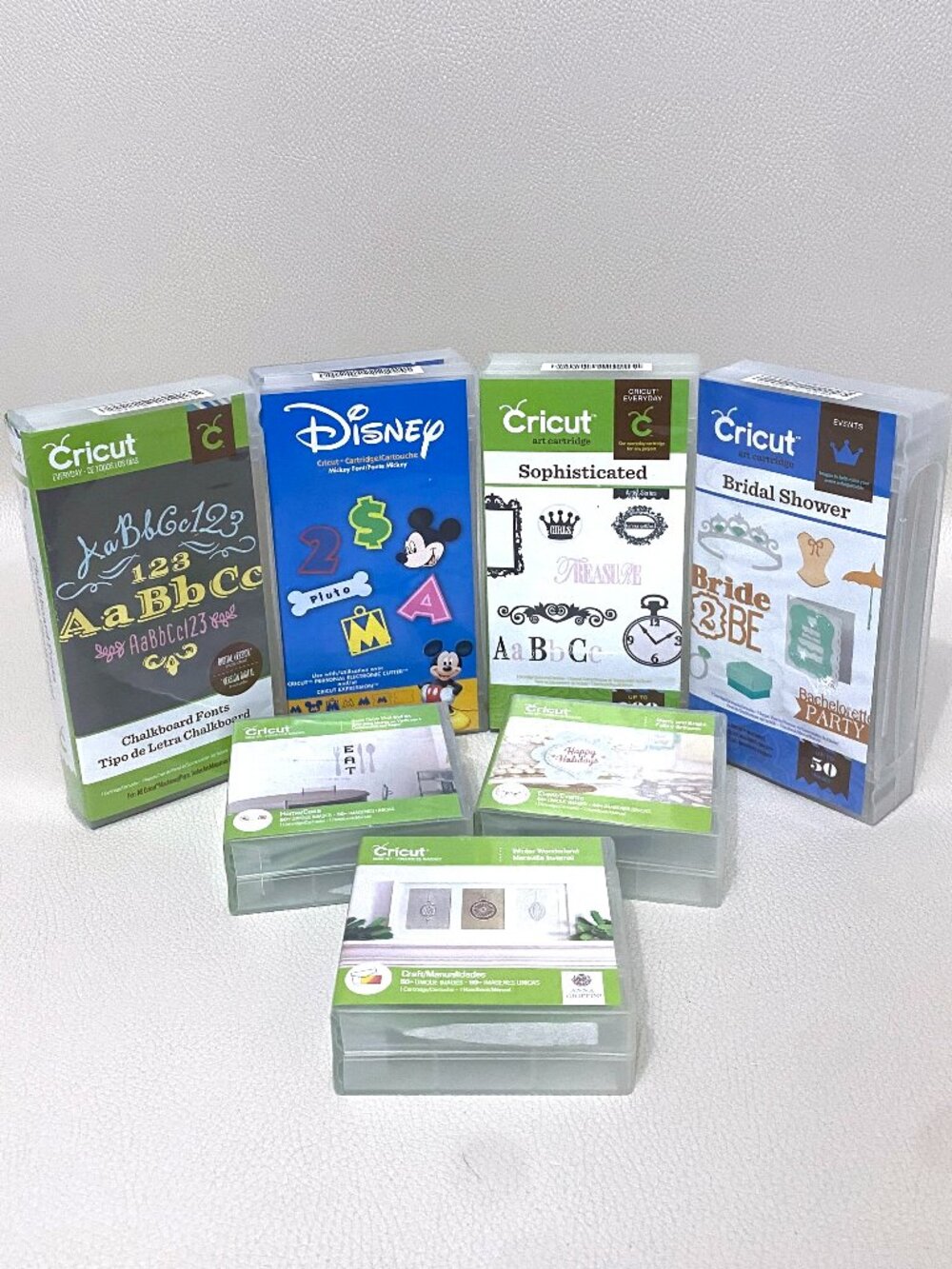 Lot of 7 Cricut Cartridges Disney Mickey Font Chalkboard Bridal Sophisticated